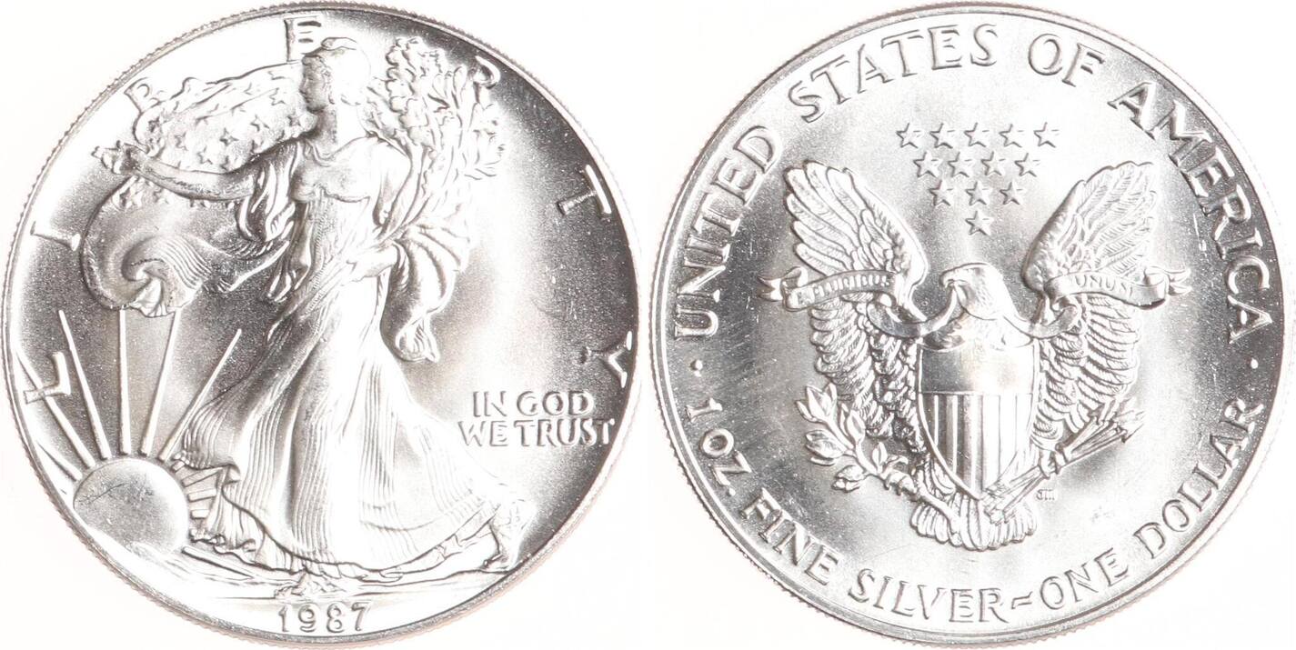 USA 1 Dollar 1987 American Eagle Stempelglanz MA Shops usa-1-dollar-1987-american-eagle-stempelglanz-ma-shops