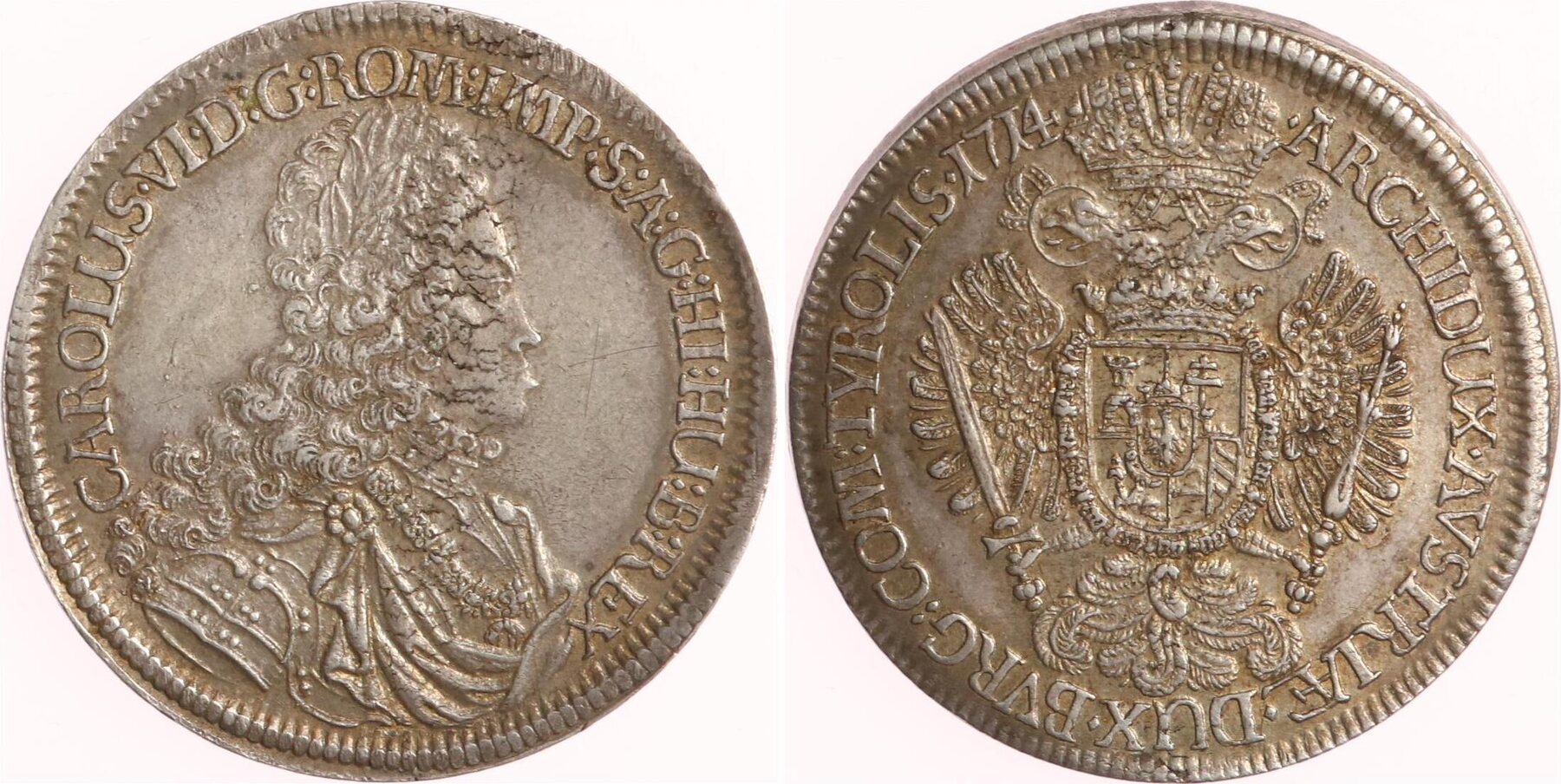 RömischDeutschesReich Reichstaler 1714 Karl VI. 17111740. Sehr schön