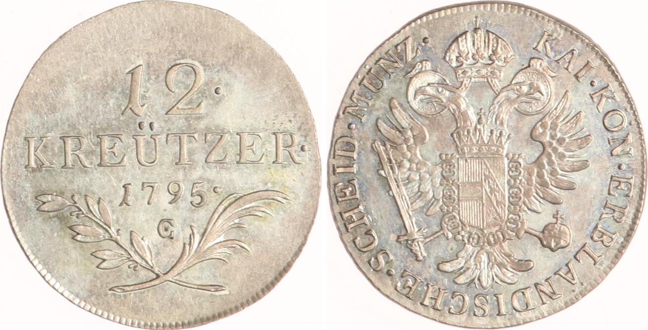 Österreich 12 Kreuzer 1795 C Franz II. (I.) 1792-1835. Fast