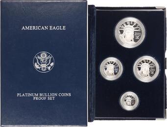 USA American Eagle Proof Set 2003 PLATINUM BULLION COINS PROOF SET. Polierte Platte im Etui, Zertifi