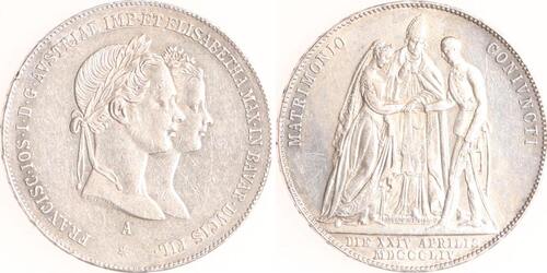 Österreich Gulden 1854 Franz Joseph I. 1848-1916. Vorzüglich