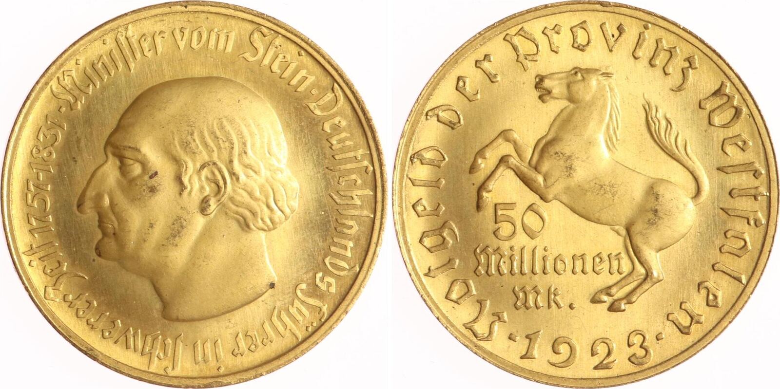 westfalen-50-millionen-mark-1923-minister-vom-stein-fast-stempelglanz