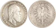 Württemberg 2 Mark Karl 1864-1891. -