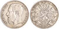 Belgien 5 Francs Leopold II. 1865-1909. -