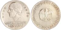Weimarer Republik 3 Reichsmark Lessing. -