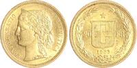 Schweiz 20 Franken 1883 Helvetia. Vorzüglich - Stempelglanz