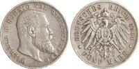 Württemberg 5 Mark Wilhelm II. 1891-1918. -
