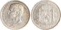 5 Pesetas 1875 Spanien Alfonso XII. 1874-1885 Sehr schön, Randfehler