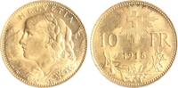 Schweiz 10 Franken 1915 B Vreneli. Vorzüglich