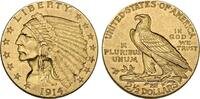 USA 2 1/2 Dollars 1914 Indian Head. Sehr schön - vorzüglich