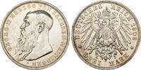Sachsen-Meiningen 3 Mark 1908 D Georg II. 1866-1914. Sehr schön - vorzüglich, gereinigt