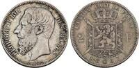 Belgien 2 Francs 1867 Leopold II. 1865-1909. Sehr sch&ouml;n 45,00 EUR  zzgl. 5,00 EUR Versand