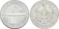 Weimarer Republik 3 Reichsmark 1930 A Zeppelin. Fast Stempelglanz