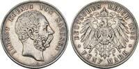 Sachsen 5 Mark Albert 1873-1902. -