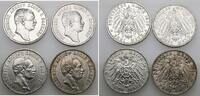 Sachsen 4 x 3 Mark Friedrich August III. 1904-1918. -
