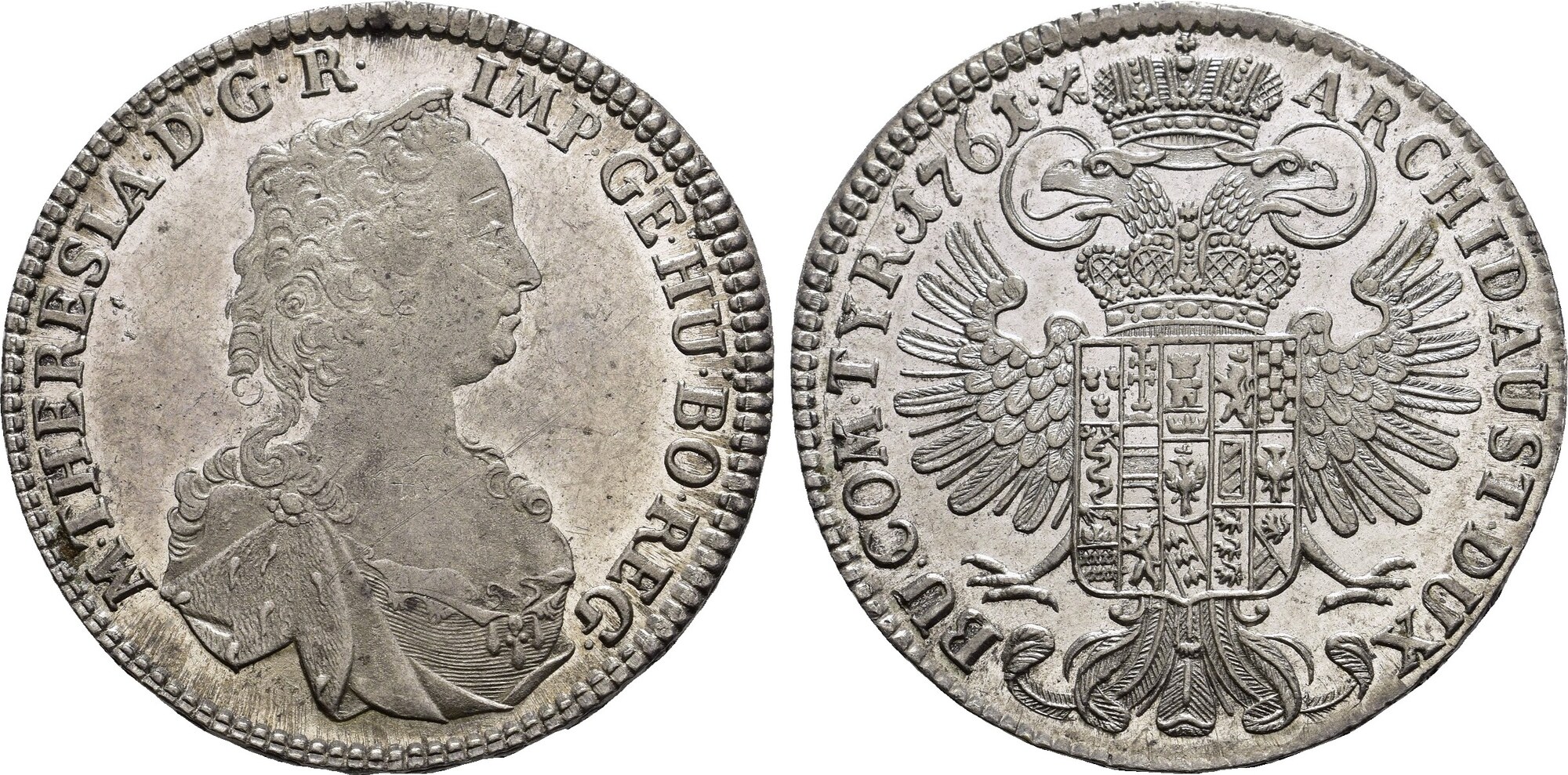 RDR 1/2 Konventionstaler 1761, Maria Theresia, 17401780, seit 1741