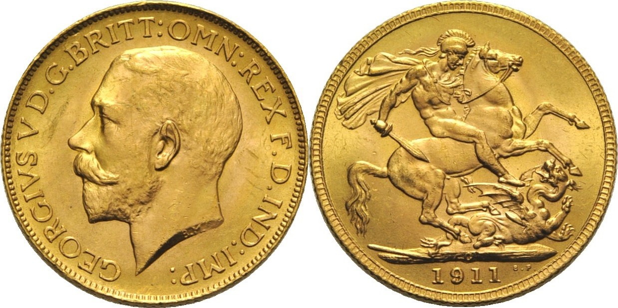 Kanada 1 Pfund 1911 C George V. Min. Rf. + Kr., vz | MA-Shops