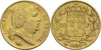 Frankreich 20 Francs Ludwig XVIII. 1814, 1815-1824