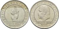 Weimarer Republik 3 Reichsmark Schwurhand -