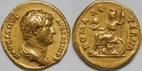 Roman Empire AV Aureus AD 136 Hadrian aXF