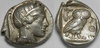 Attica Athens AR Tetradrachm circa 454-404 BC aXF