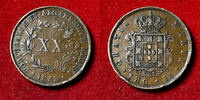 Weltmünzen #11855 - Portugal 20 réis Marie II 1853 -