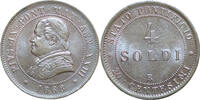 Weltmünzen 4 Soldi #18519 - Vatican / 20 centesimi 1868 R PIUS IX SUP/SPL avec velours -
