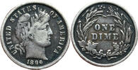 Weltmünzen DIME #14362 - ETATS-UNIS - ONE type Barber - 1896, Philadelphie -