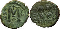 Antike Follis #12562 - Justin II et Sophie Constantinople Ire officine 570-571 12,24g -