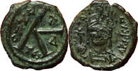 Antike follis #12626 - Justin II Demi Thessalonique 568 - 569 4,9g 20mm TTB -