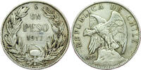 Weltmünzen 1 Peso #16630 - CHILI Un 1917 TTB+ -