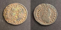 Frankreich 2 deniers #11289 - Louis XIV 1708 BB Strasbourg double frappe RARE -