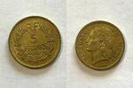Frankreich 5 francs #6734 - 1946 C Bronze Alu Lavrillier TTB+ - FACTURE -