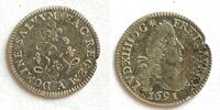 Frankreich sol #8086 - France Quadruple sol aux deux L - Louis XIV 1691 A Paris TB+ -