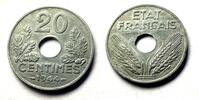 Frankreich 20 centimes #8652 - 1944 Zinc TTB+ Belle qualité -