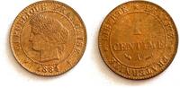 Frankreich 1 centime #8291 - 1884 Cérès FDC sortie d'un rouleau avec tout velour de frappe -