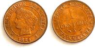 Frankreich 1 centime #8292 - 1884 Cérès FDC sortie d'un rouleau avec tout velour de frappe -