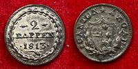 Weltmünzen 2 Rappen #7679 - SUISSE 1813 Canton Argau SUP Belle qualité RARE -