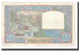 Frankreich 20 Francs 1942 Science et Travail, 1942-01-08, S+, Fayette:12.21