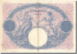 Frankreich 50 Francs 1926 Geldschein, 50 F 1889-1927 