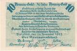 Deutschland 10 Goldpfenning 1923 Bielefeld, 1923-11-28, UNZ-