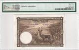 Belgisch-Kongo 10 Francs 1937 1937-09-10, Specimen, PMG UNC 63