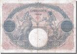 Frankreich 50 Francs 1919 Geldschein, 50 F 1889-1927 