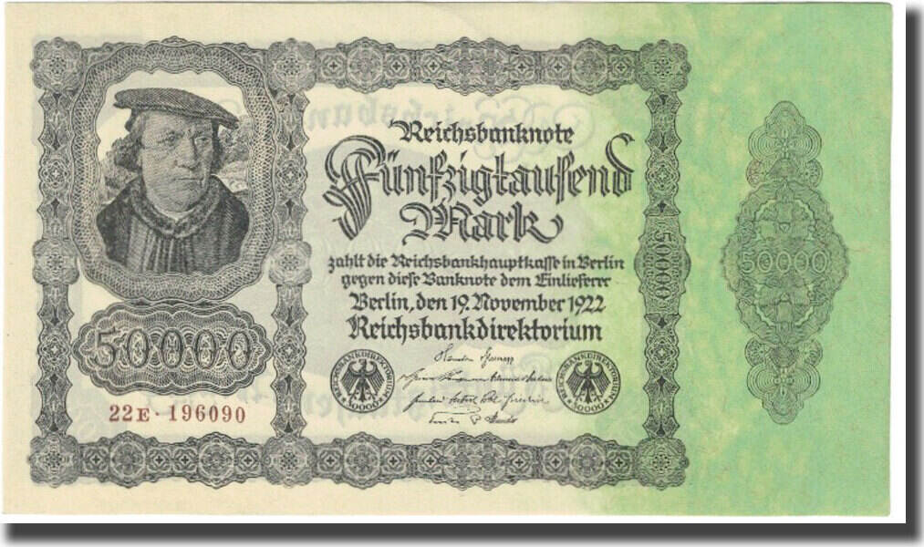 Deutschland 50,000 Mark 1922 Geldschein, 1922-11-19, KM:79, UNZ