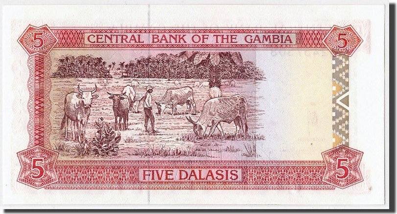 The Gambia 5 Dalasis Geldschein, Undated (1991-95), KM:12a, UNZ