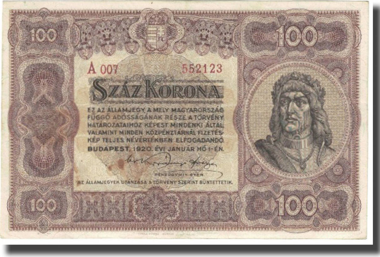 Ungarn 100 Korona 1920 Geldschein, 1920-01-01, KM:63, SS | MA-Shops