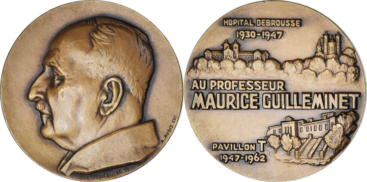 Médaille Argent Professeur Maurice Guilleminet Par Jean Dulac - Lyon XXème