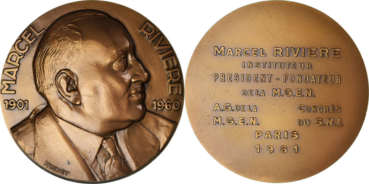 Frankreich Medaille 1961 French Fifth Republic, Marcel Rivière, SS+