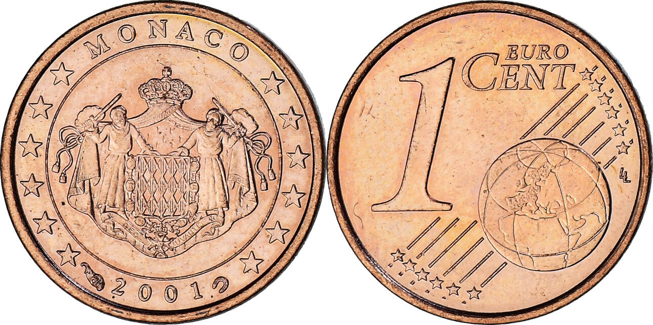 Monaco Euro Cent A Rainier Iii Paris Unz Copper Plated Steel