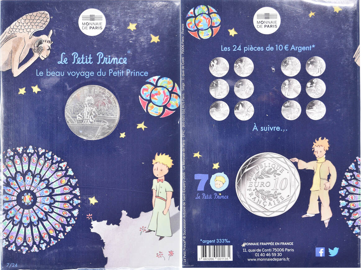 Frankreich 10 Euro 2016 Paris Monnaie de Paris, Le Petit Prince (Notre